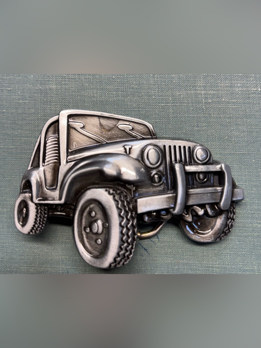 Vintage Jeep 4x4 Metal Belt Buckle Silver Tone New